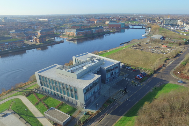Aerial building view